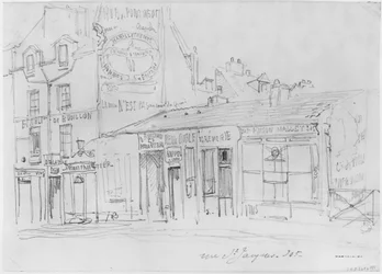 Album av belägringen av Paris, Rue Saint-Jacques (penna och brunt bläcktvätt och penna på papper)